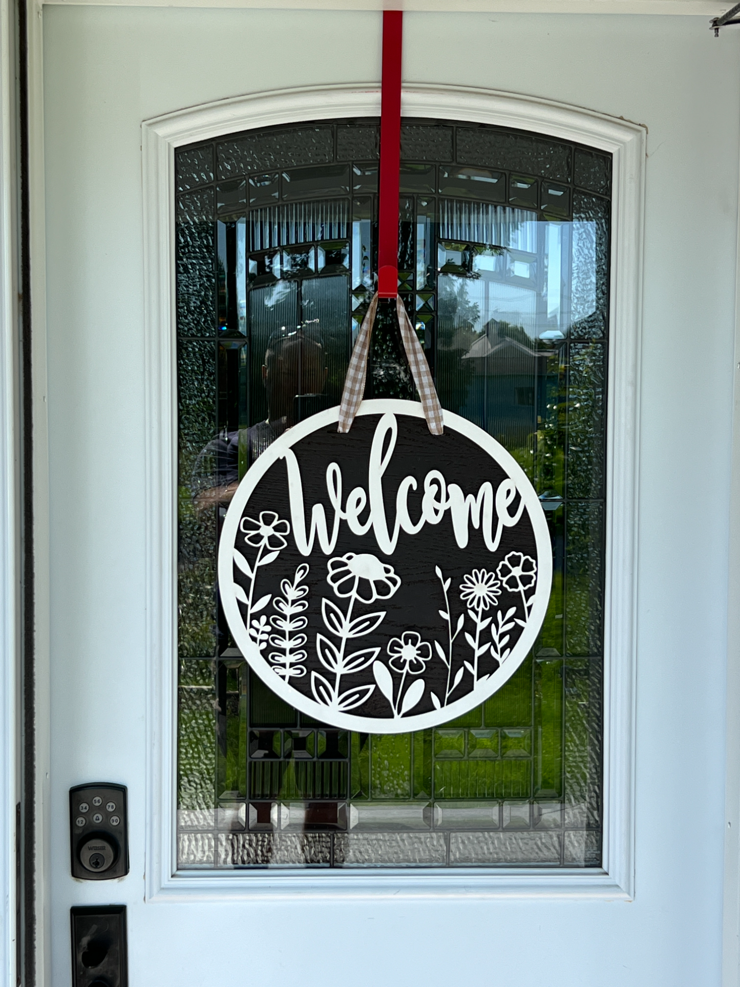 16" Welcome Flowers Door Hanger