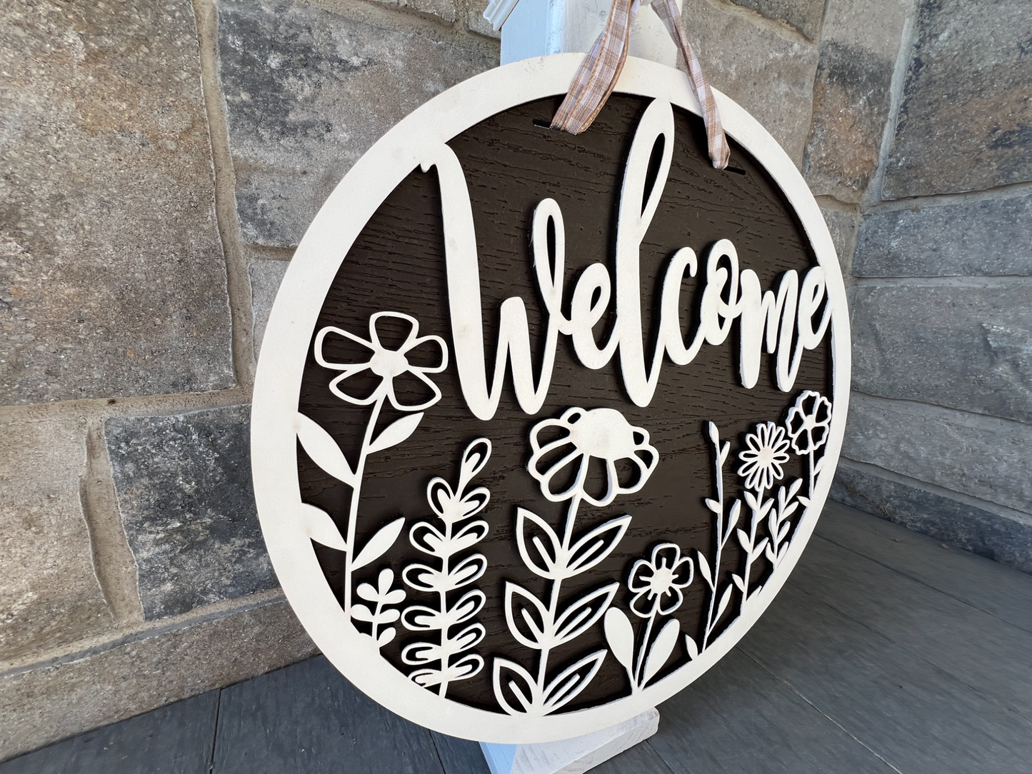 16" Welcome Flowers Door Hanger