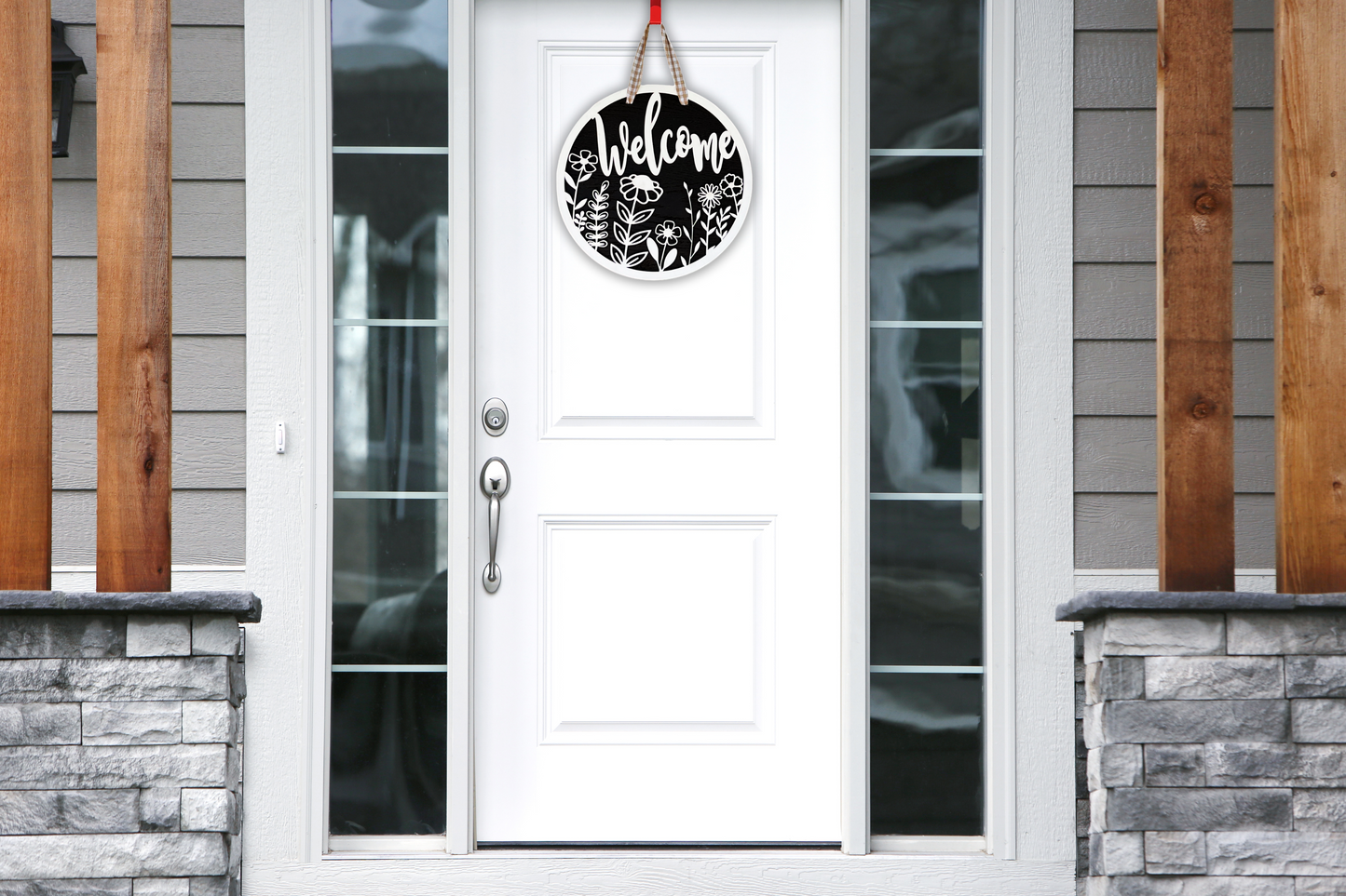 16" Welcome Flowers Door Hanger