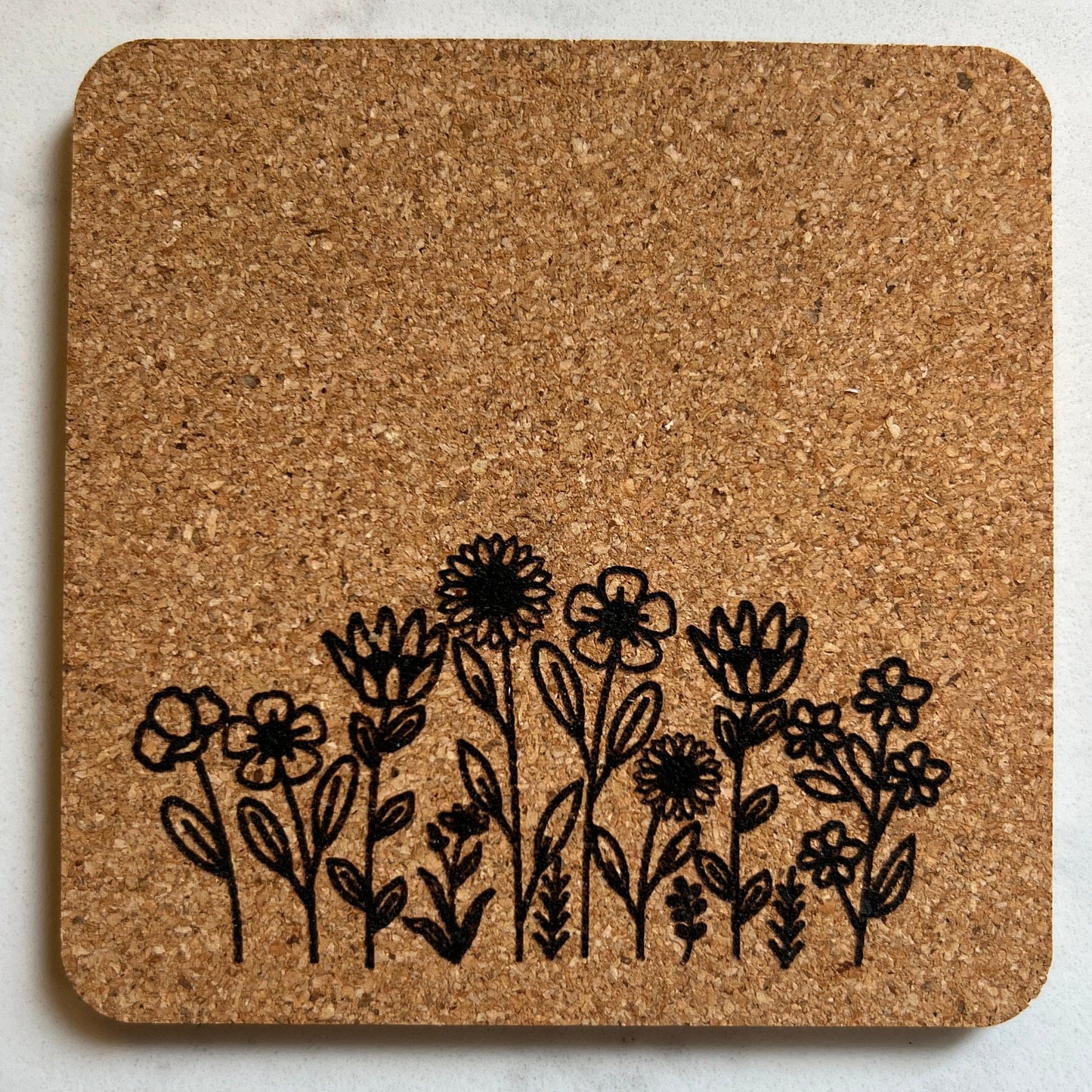 Flower Garden Cork Coasters