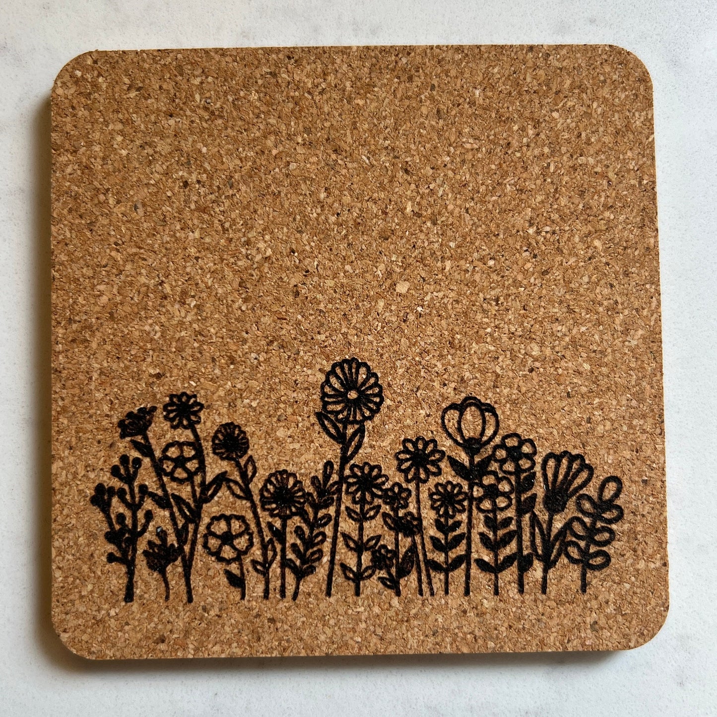 Flower Garden Cork Coasters