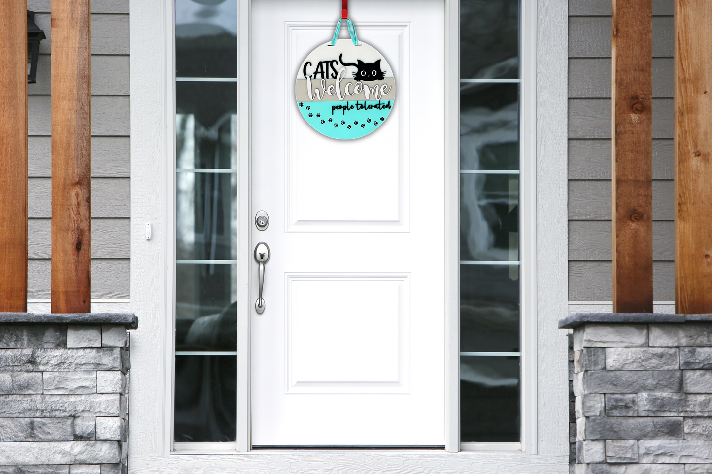 16" Cats Welcome People Tolerated Door Hanger