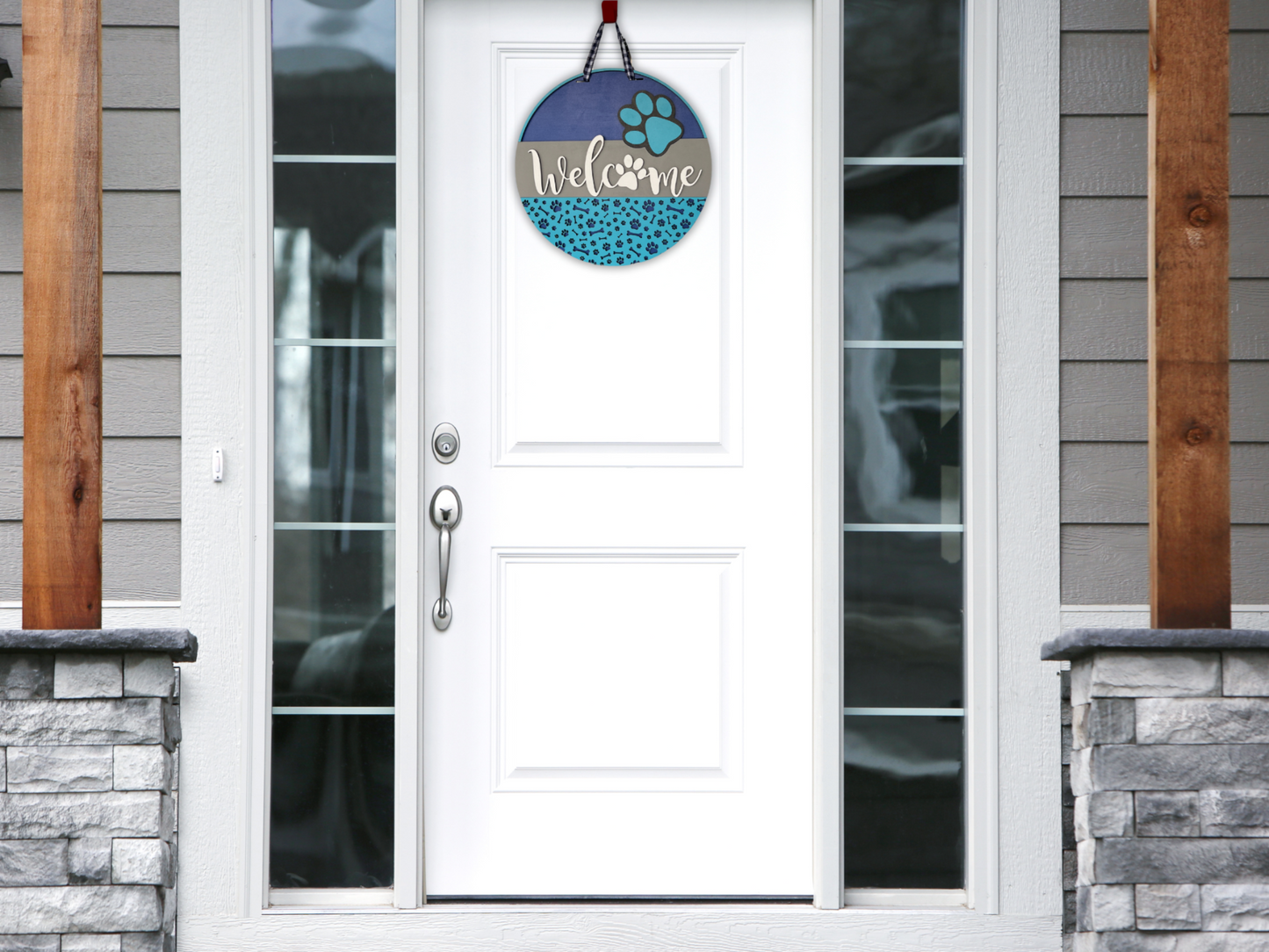 16" Welcome Dog Paw Door Hanger