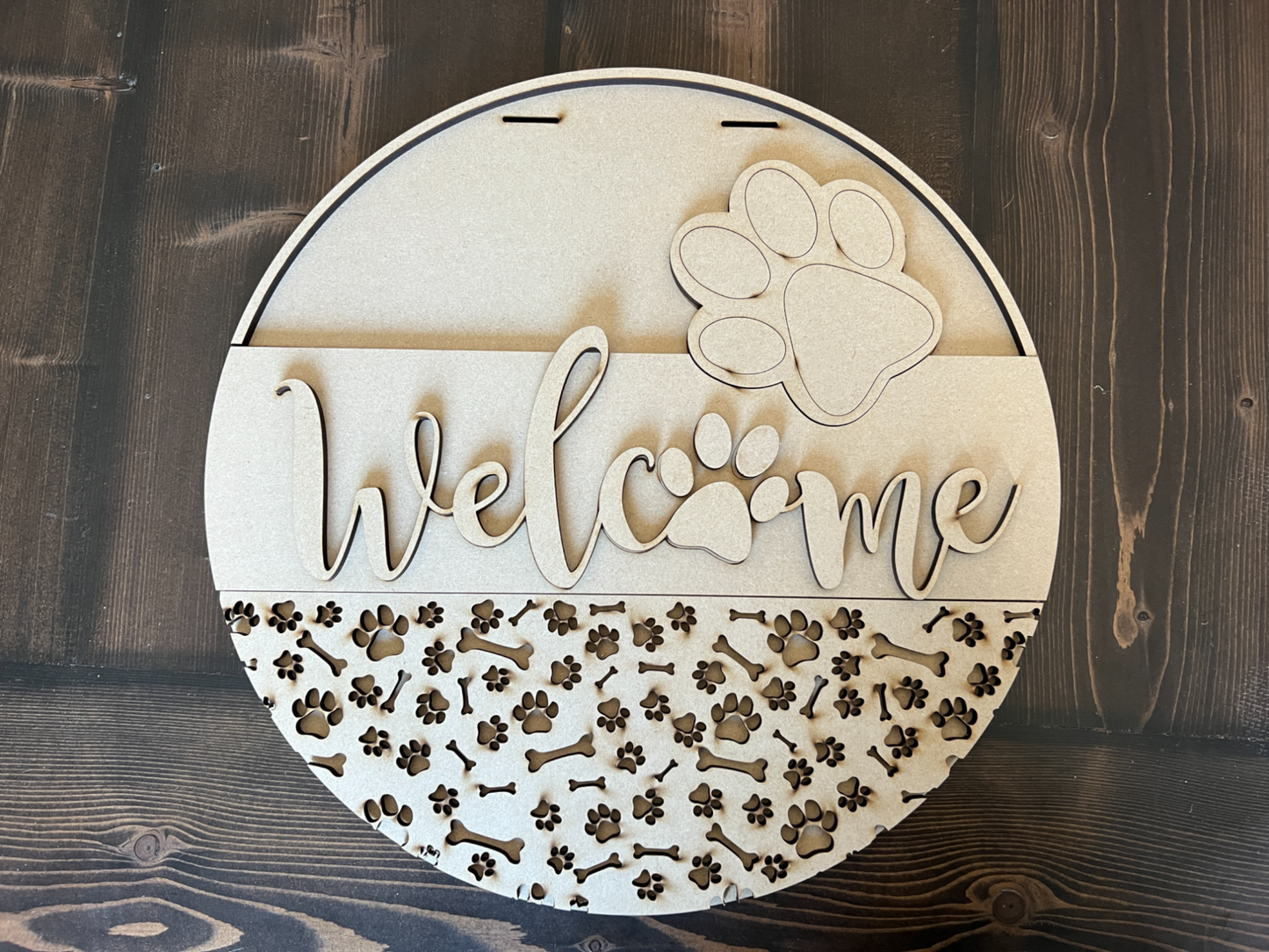 16" Welcome Dog Paw Door Hanger