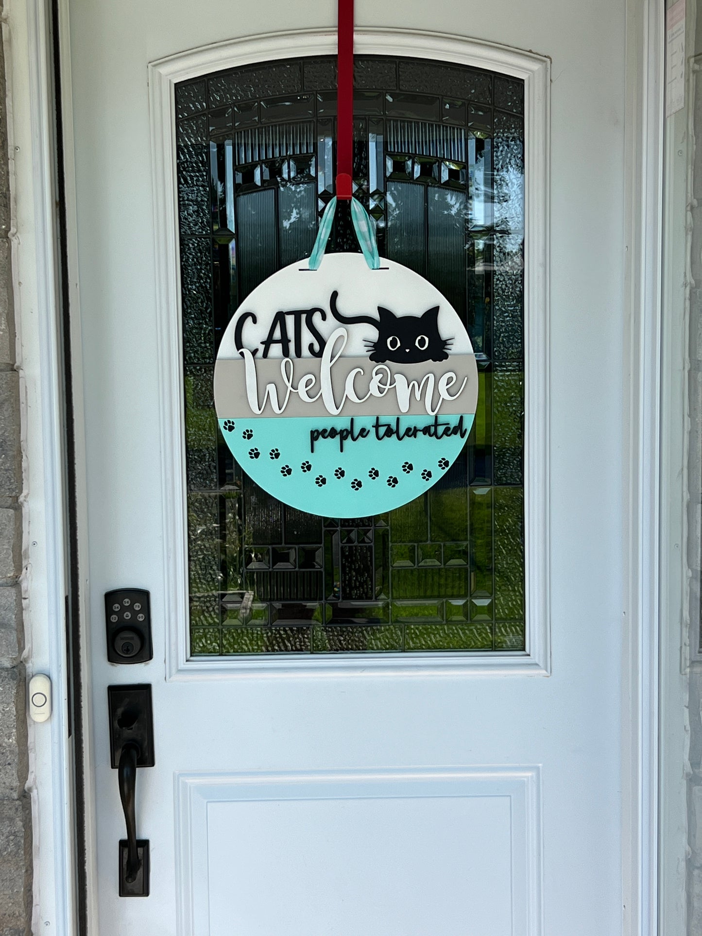 16" Cats Welcome People Tolerated Door Hanger