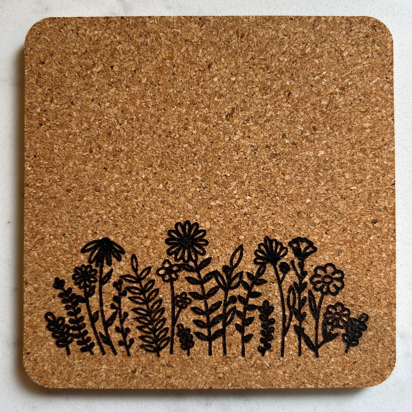 Flower Garden Cork Coasters