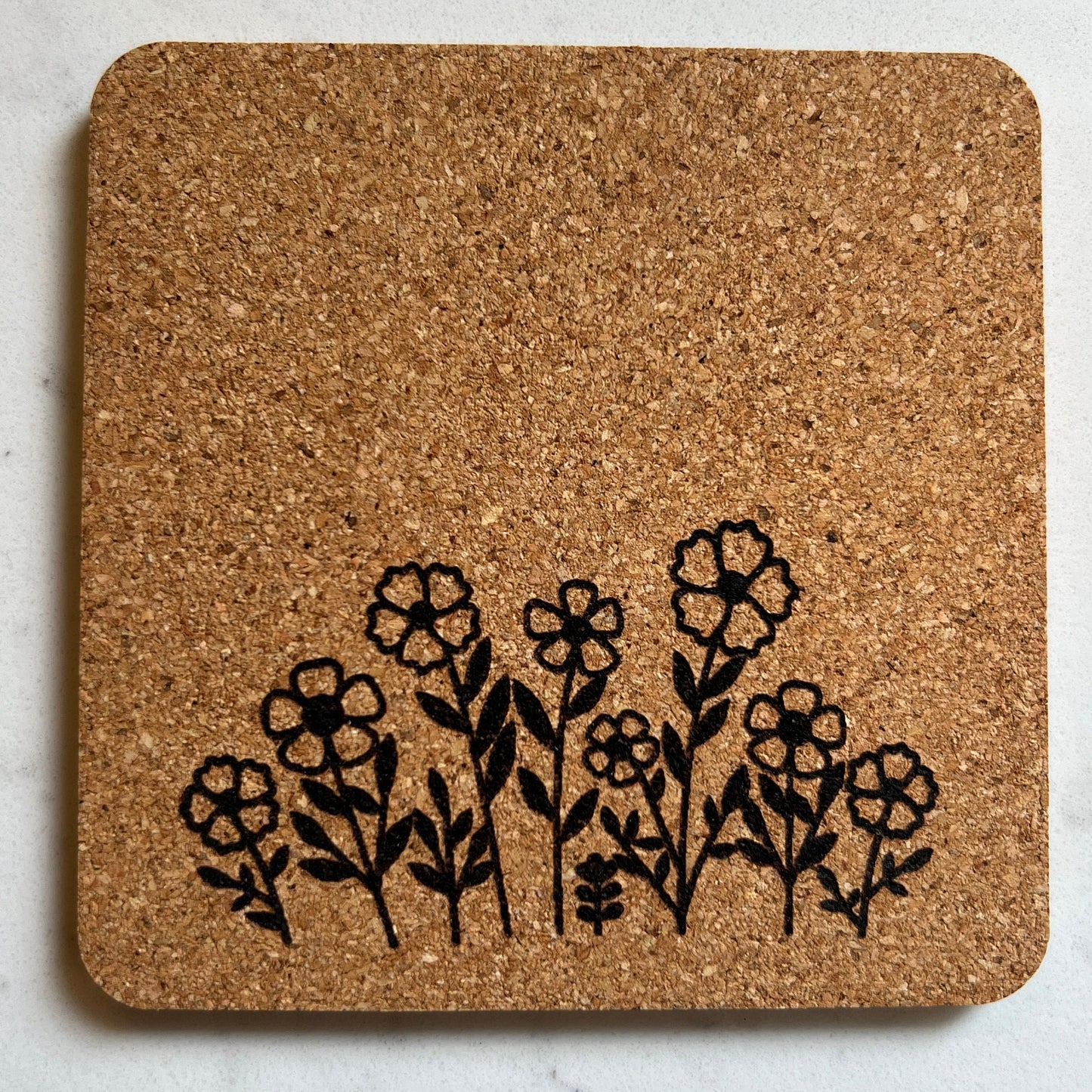 Flower Garden Cork Coasters