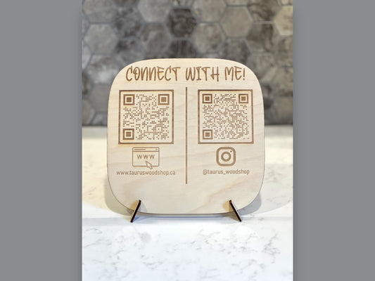 Double QR Code Business Social Media Sign