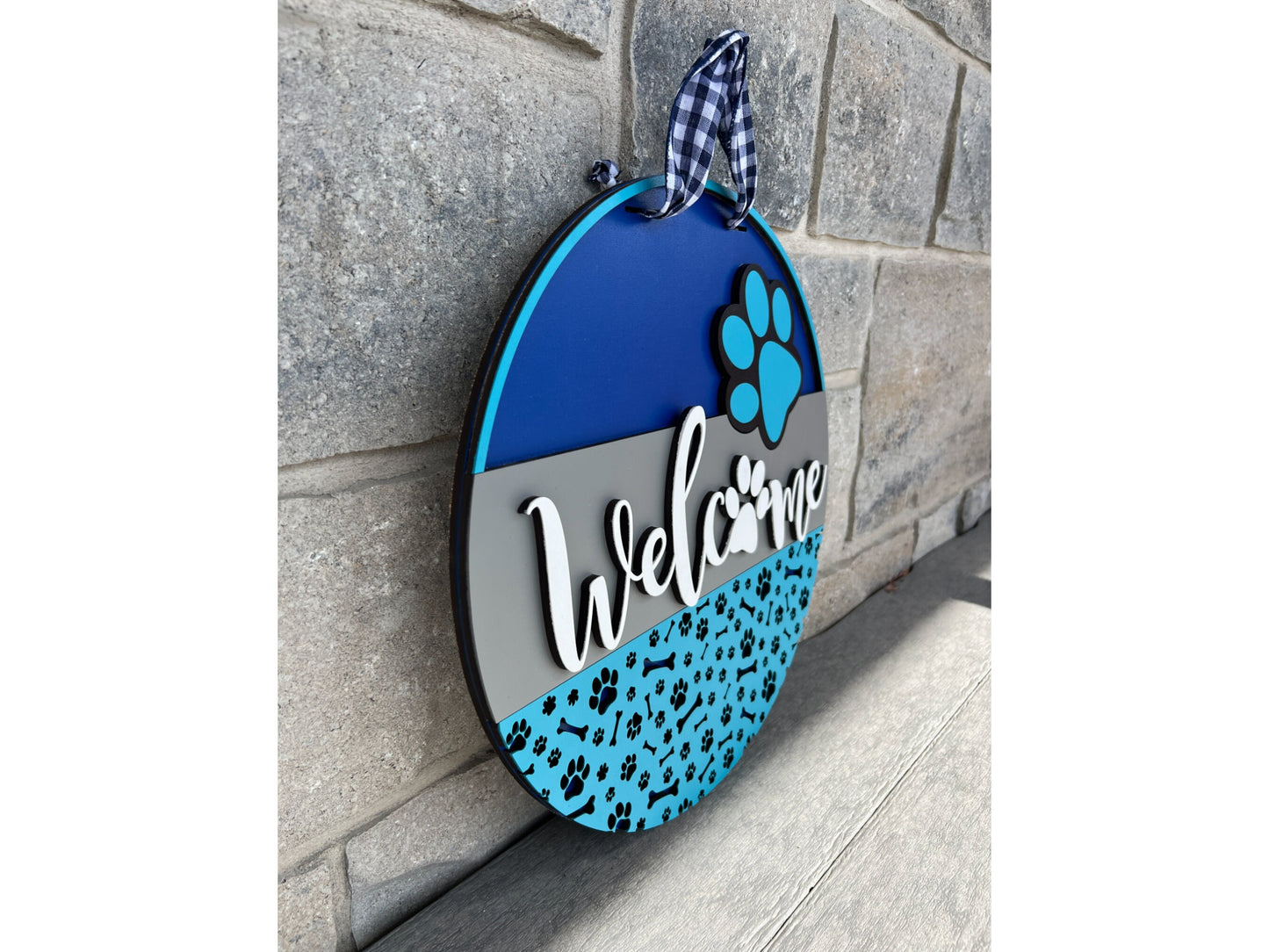 16" Welcome Dog Paw Door Hanger