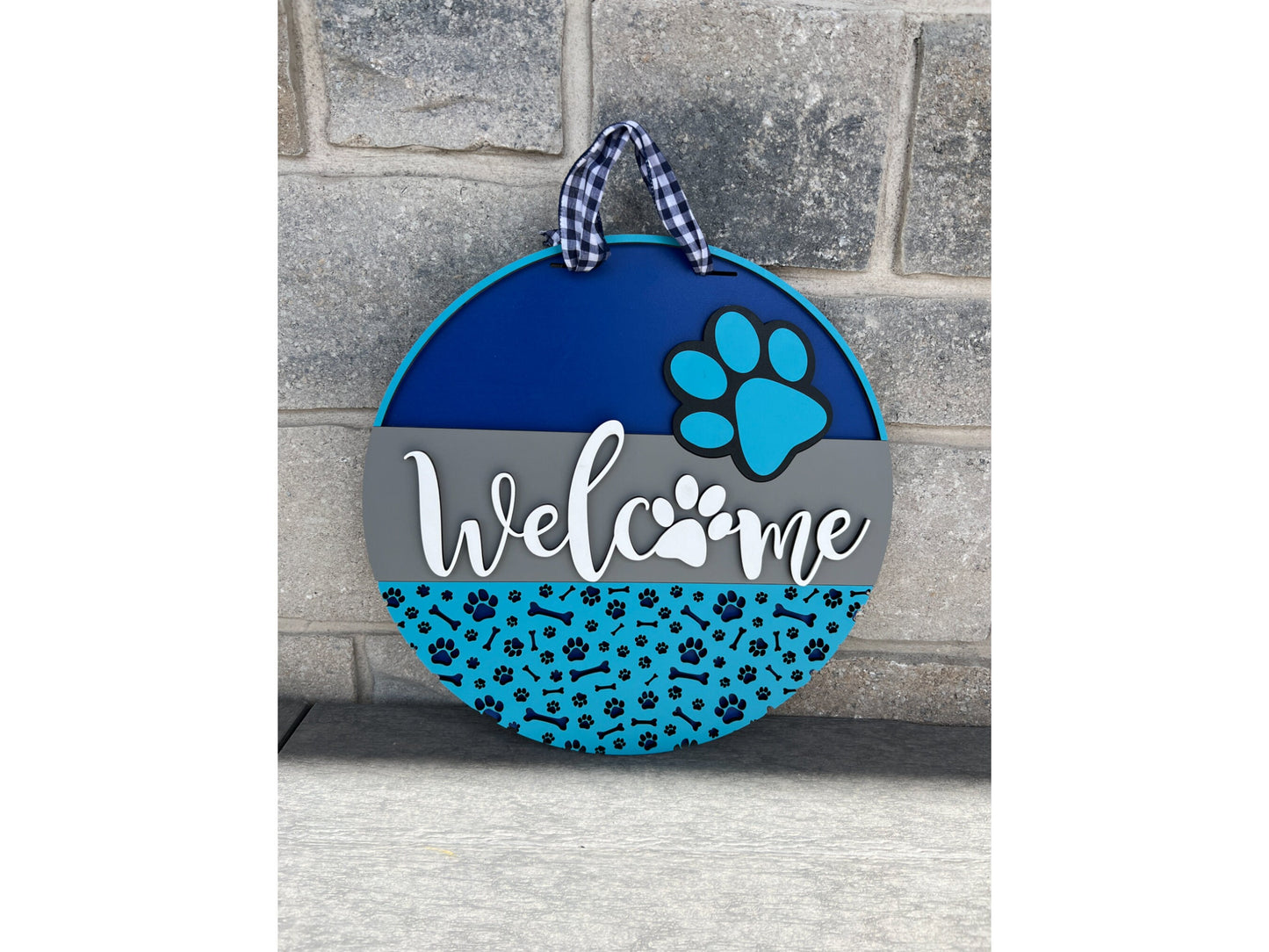 16" Welcome Dog Paw Door Hanger