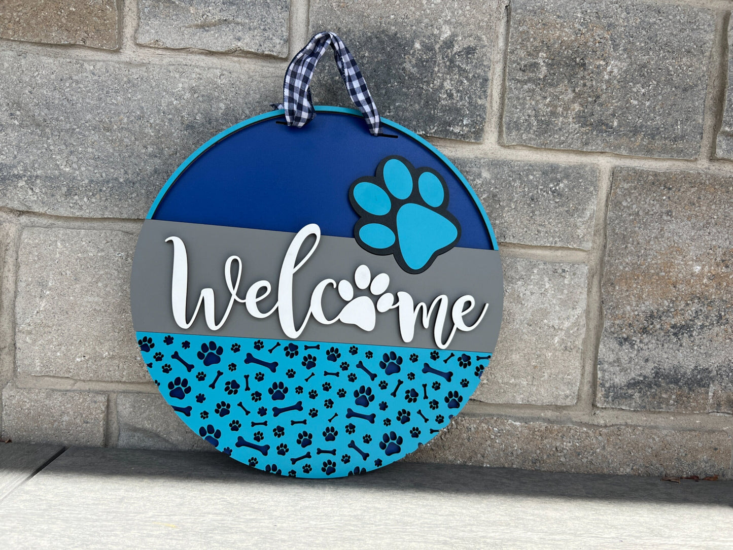 16" Welcome Dog Paw Door Hanger