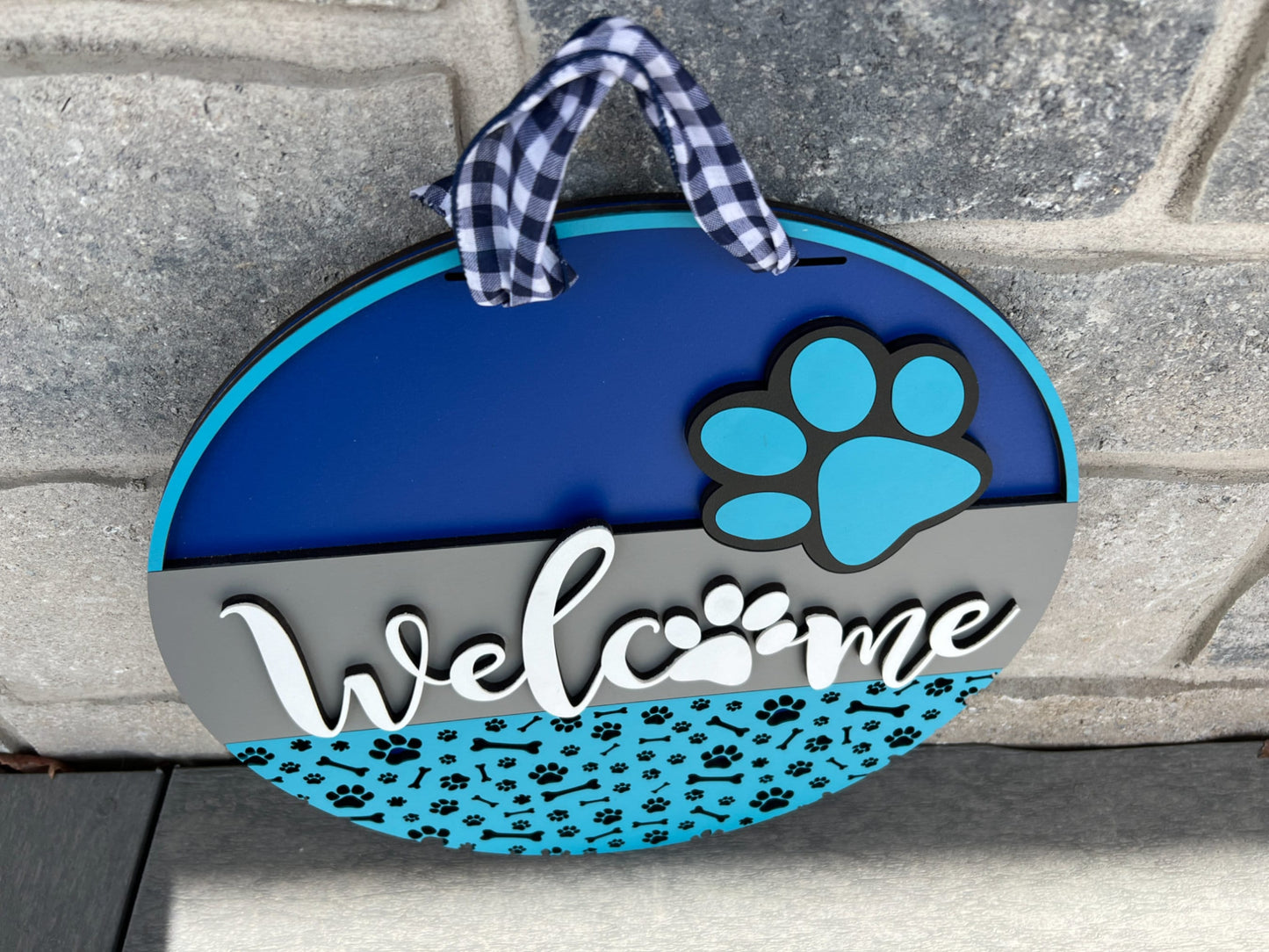 16" Welcome Dog Paw Door Hanger